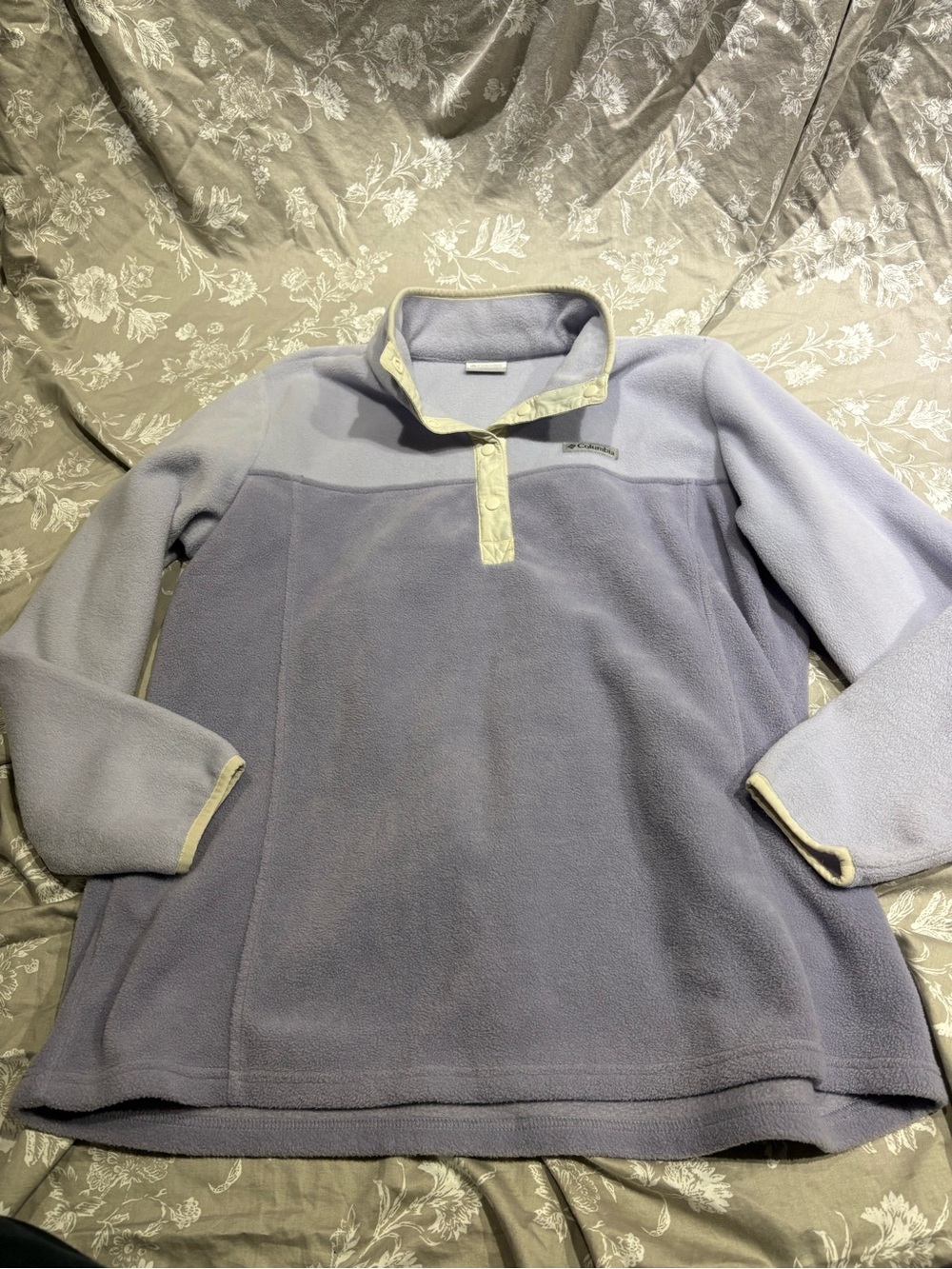 Like new Columbia grey lavender snap quarter fleece pullover 1X